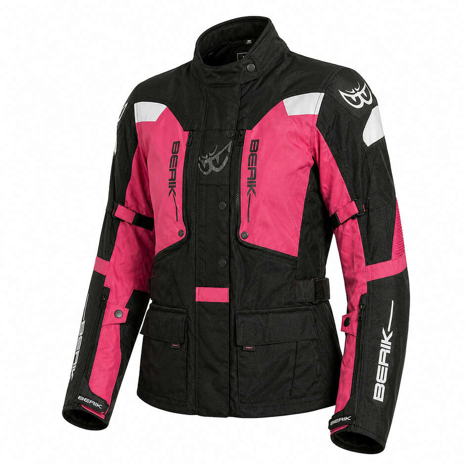 Veste de moto technique femme Berik 2.0 Adventure NJ-253328L, noir/fuchsia