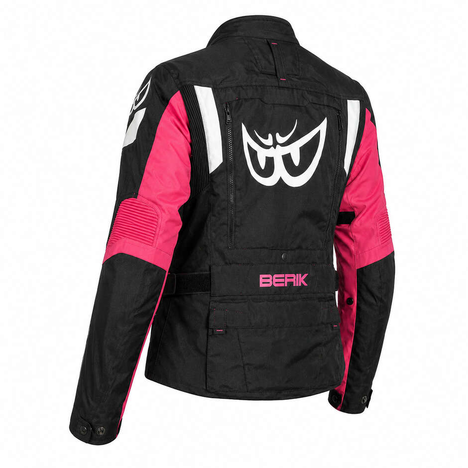 Veste de moto technique femme Berik 2.0 Adventure NJ-253328L, noir/fuchsia