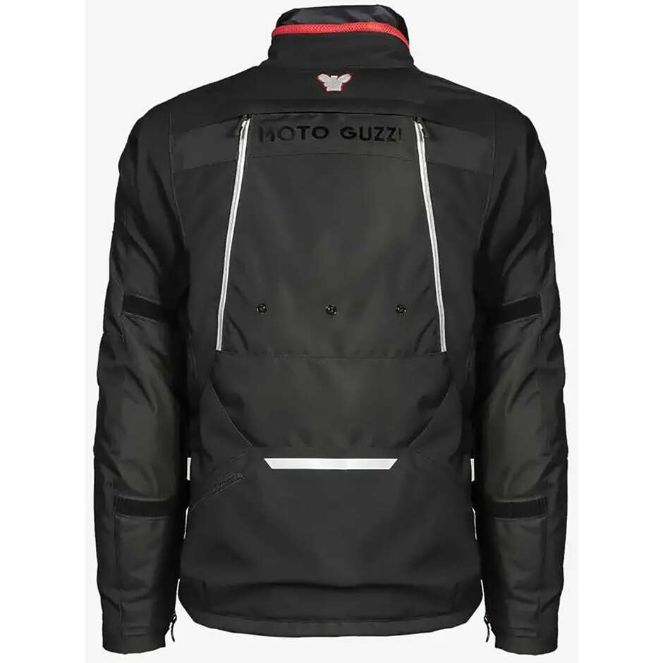 Veste de moto technique Moto Guzzi Adventure Touring noire et rouge
