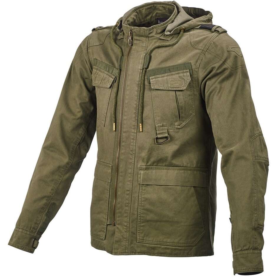 Veste de moto verte Macna Combat
