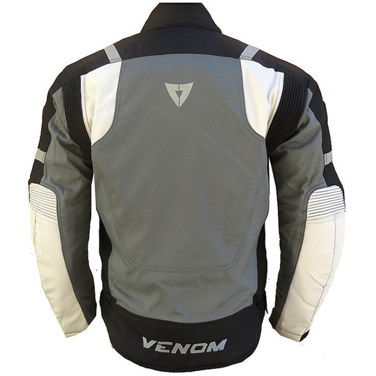 Veste de moto Veste en tissu Venom Speed trois couches noir gris