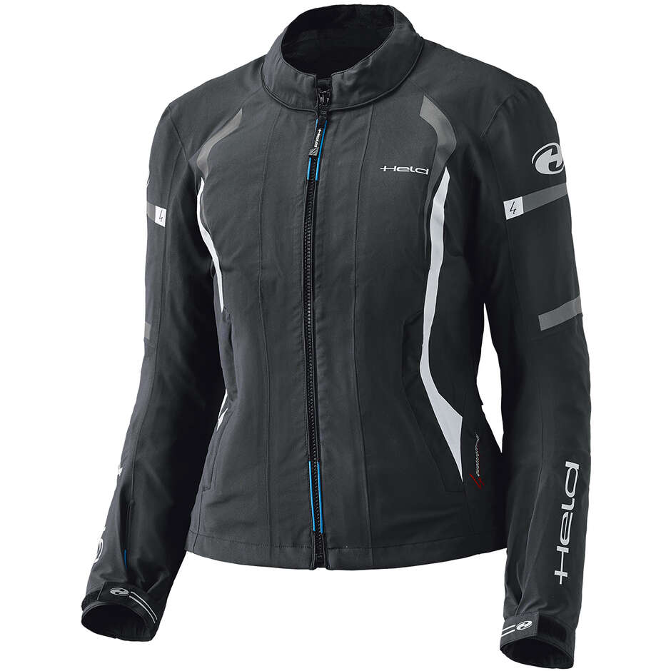 Veste de pluie moto femme Held Clip-in GTX Top, noir et blanc