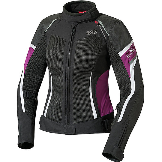 Veste de sport moto d'été pour femmes en tissu IXS Andorra noir violet