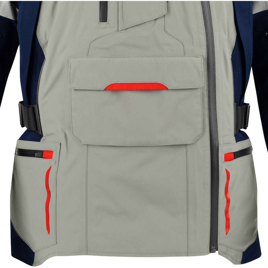 Motorradjacke Bering AUSTRAL GTX Marine Grau Rot Blau