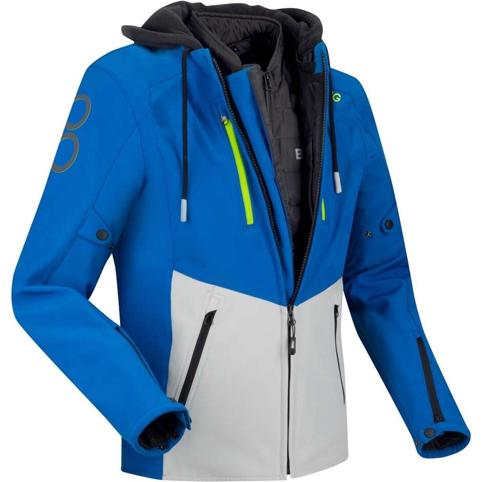 Veste moto Bering ROTOR bleu clair gris