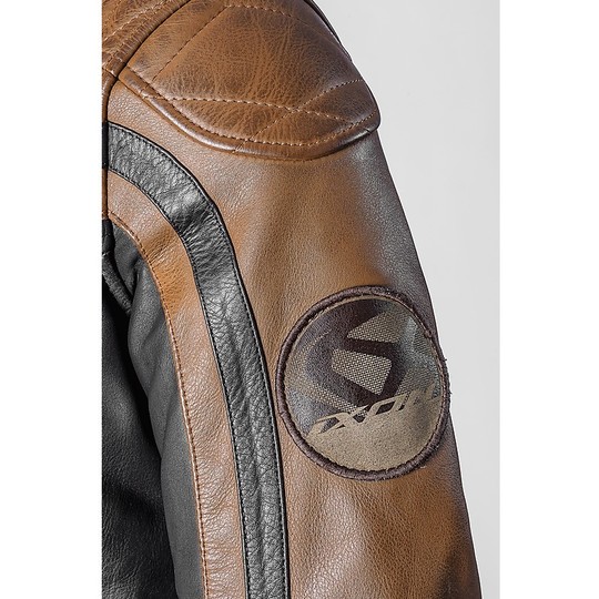 Veste moto cuir femme Ixon PIONEER LADY Marron Camel