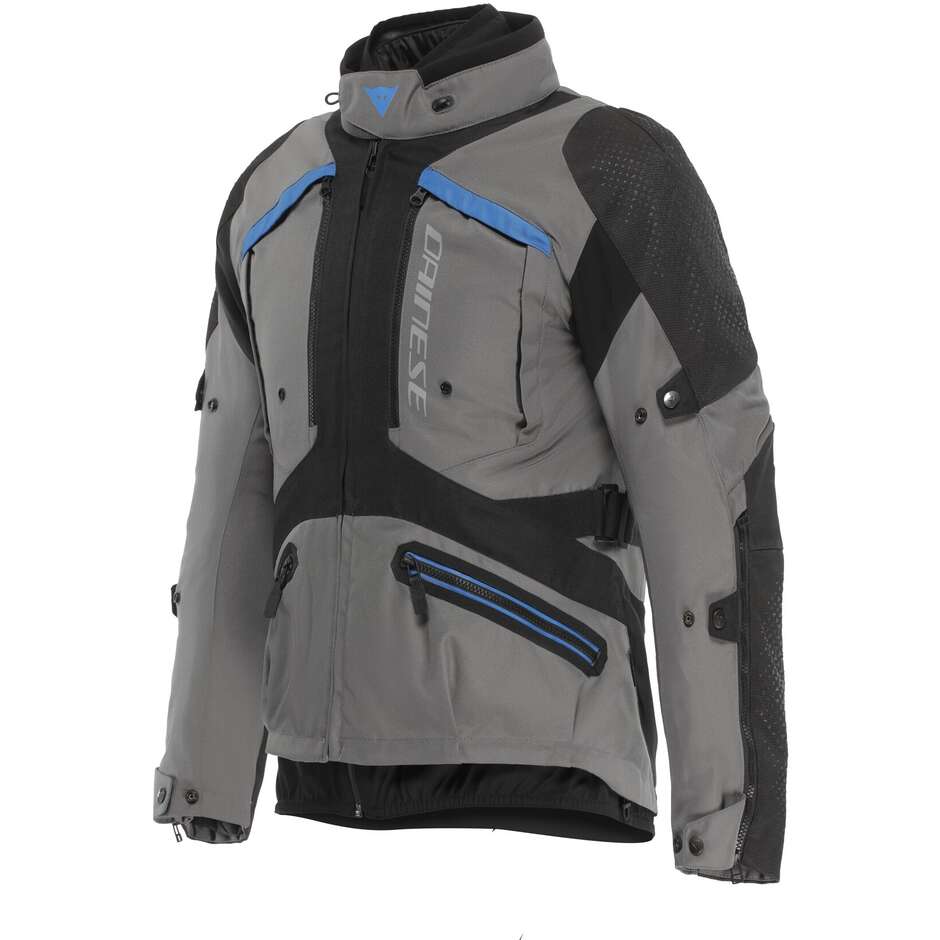 Veste moto Dainese GULLFOSS D-DRY Gargoyle Touring Noir Bleu