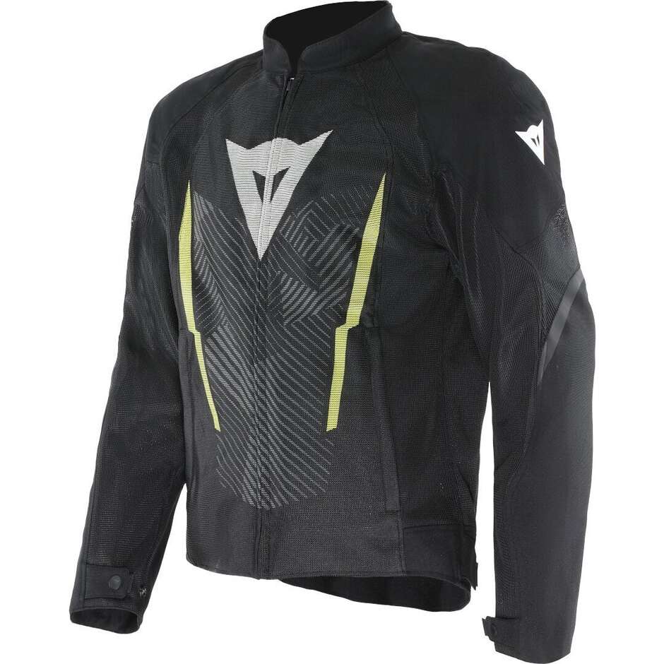 Veste moto Dainese HEROSPHERE AIR TEX Noir Blanc Jaune Fluo