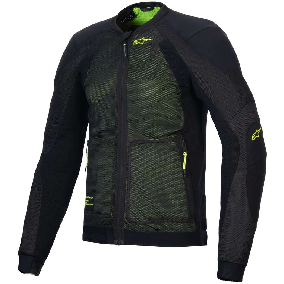 Veste moto d'été Alpinestars TROOP-AIR Noir Jaune Fluo