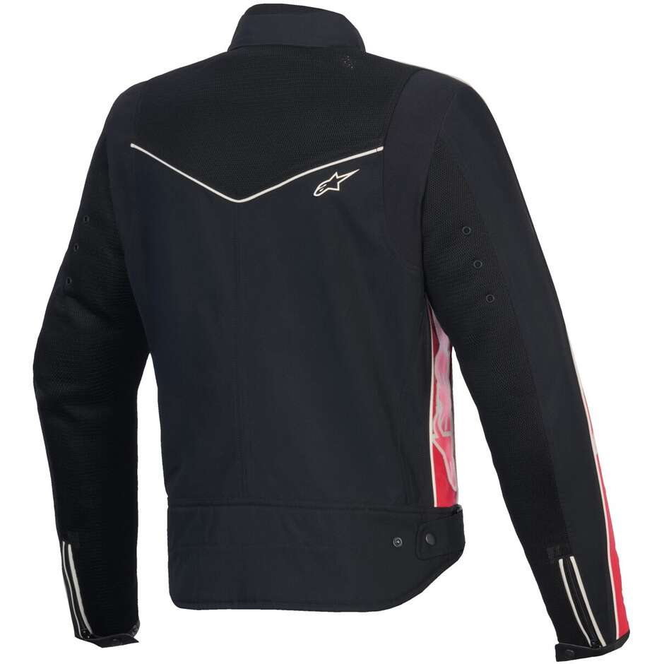 Veste moto d'été pour femme Alpinestars STELLA T-DYNO AIR Noir Rouge vif Fuchsia