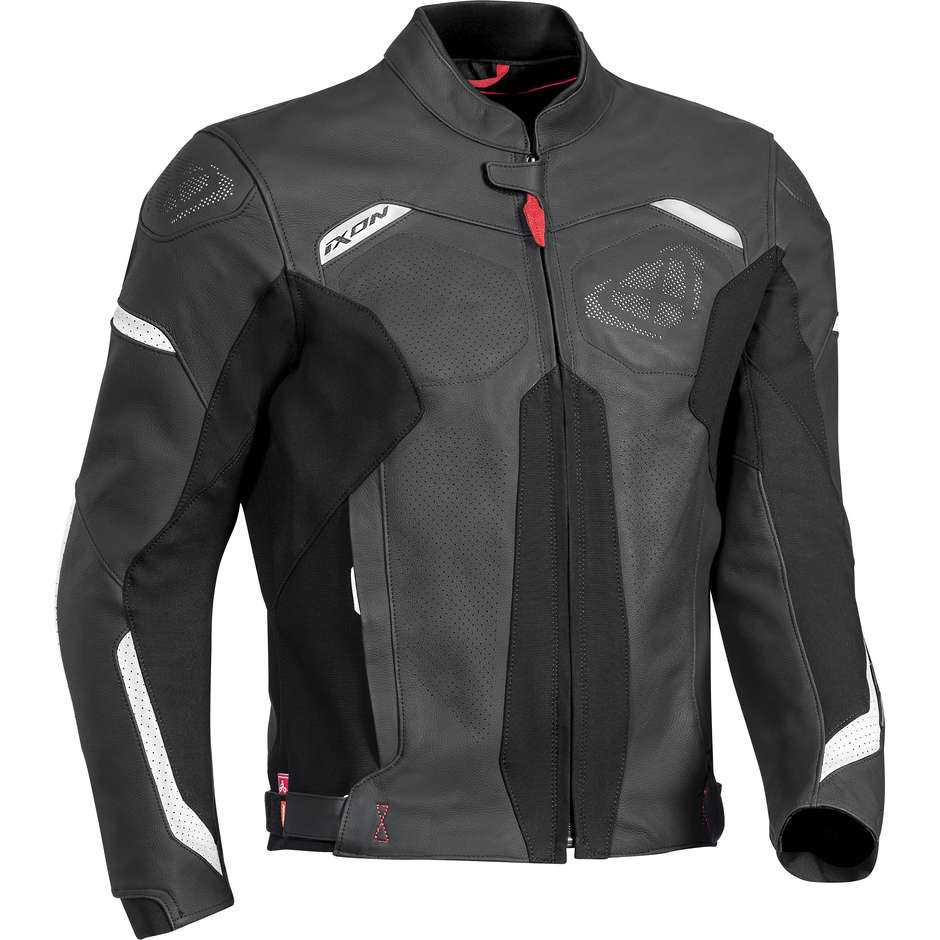 Veste En Cuir Noir Perforé - Style Biker - Taille XL