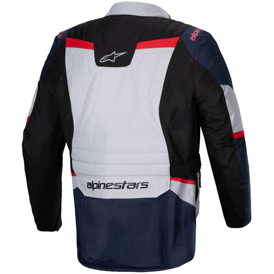 Veste moto en tissu Alpinestars ST-1 WATERPROOF bleu foncé noir rouge vif