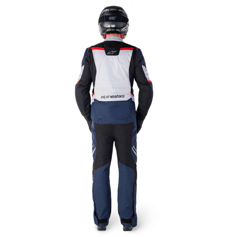 Veste moto en tissu Alpinestars ST-1 WATERPROOF bleu foncé noir rouge vif