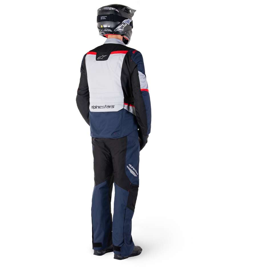Veste moto en tissu Alpinestars ST-1 WATERPROOF bleu foncé noir rouge vif