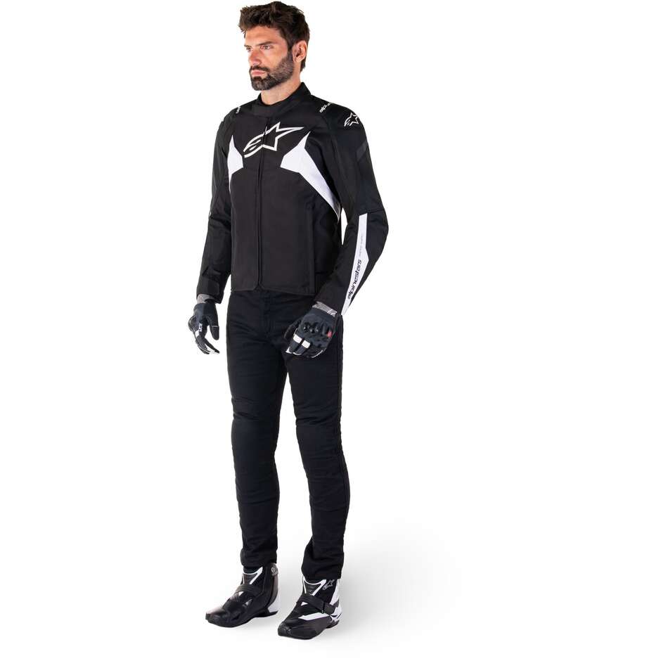 Veste moto en tissu Alpinestars T-JAWS V4 WP noir blanc