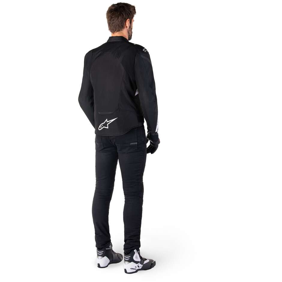 Veste moto en tissu Alpinestars T-JAWS V4 WP noir blanc