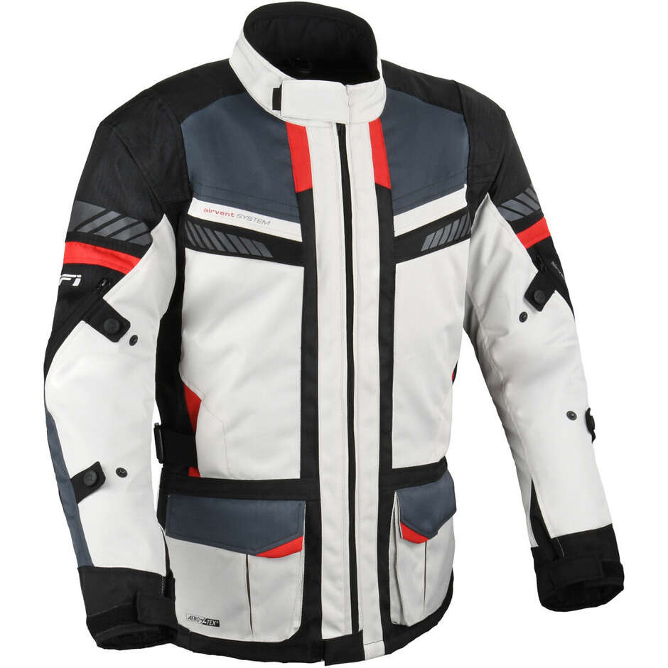 Veste moto en tissu DIFI Explore Aerotex gris noir