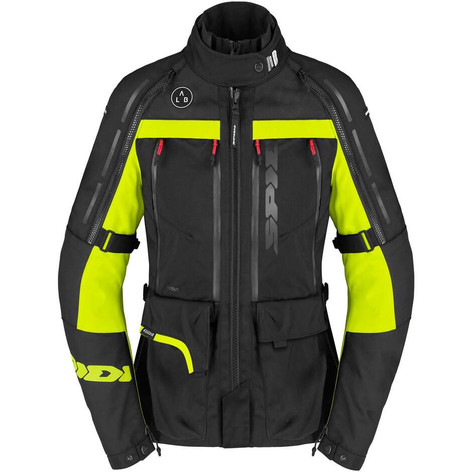 Veste moto en tissu pour femme Spidi 4 SEASON V3 LADY Jaune fluo