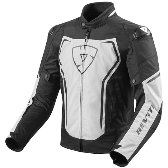 Veste moto en tissu sport Rev'it VERTEX  TL blanc noir
