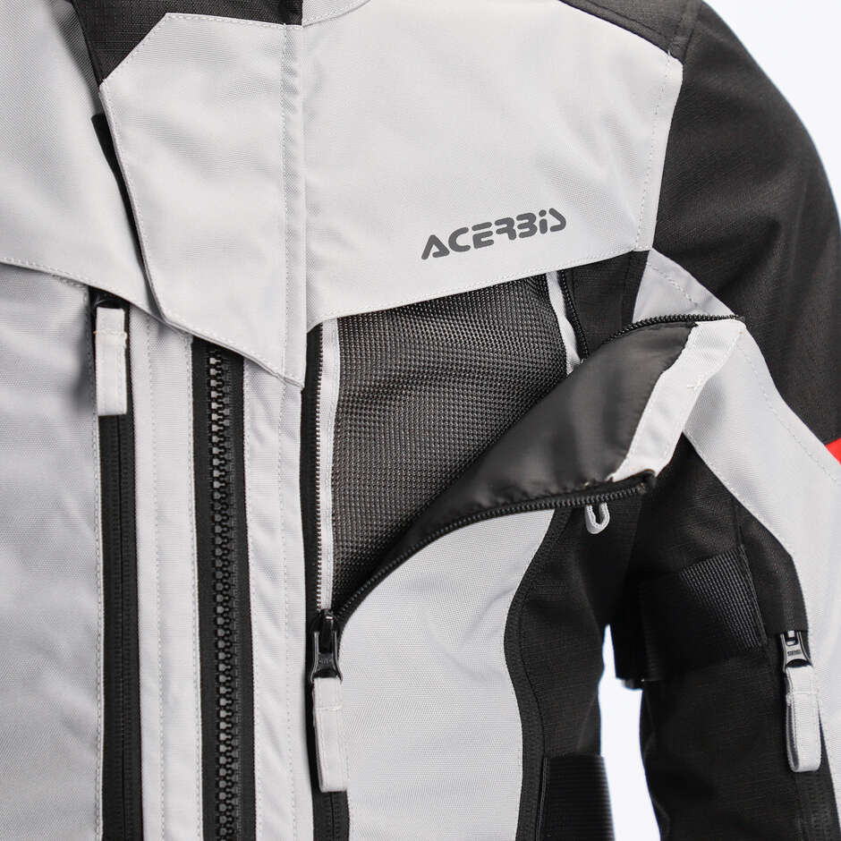 Veste moto femme Acerbis CE X-ROVER Gris/Rouge