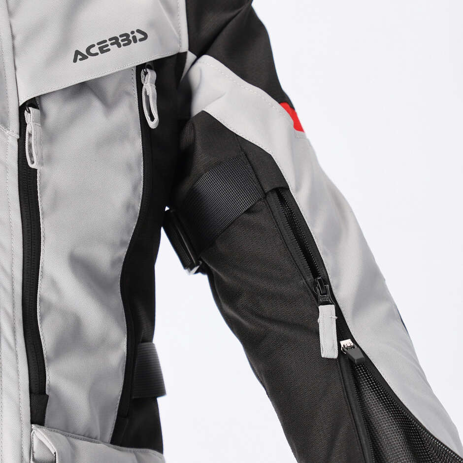 Veste moto femme Acerbis CE X-ROVER Gris/Rouge
