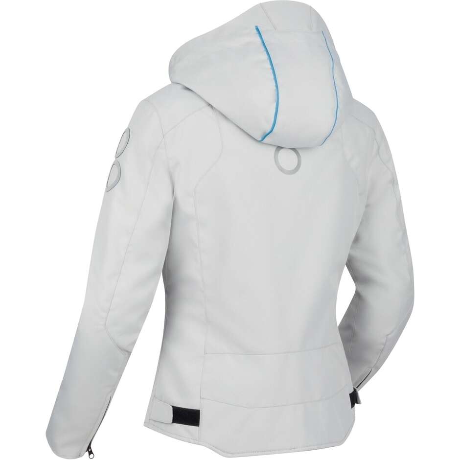 Veste moto femme Bering LADY WARWICK gris clair bleu