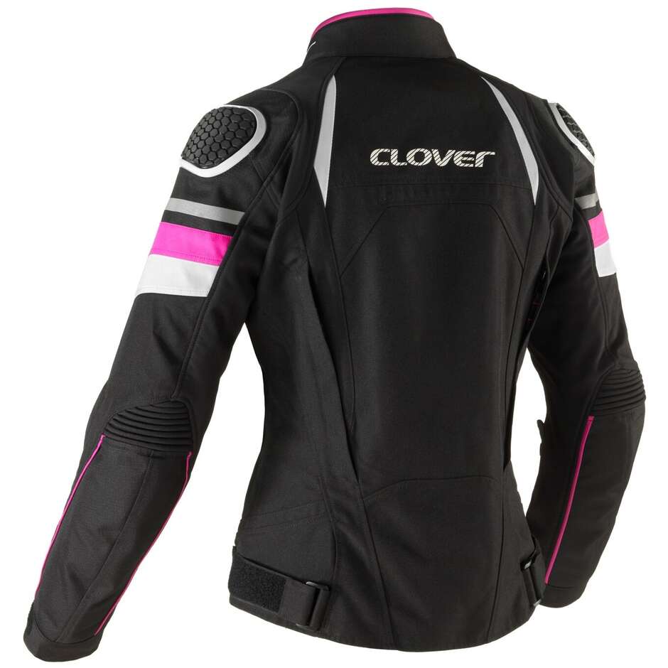 Veste moto femme Clover AIRBLADE 5 LADY Noir Fuchsia Blanc