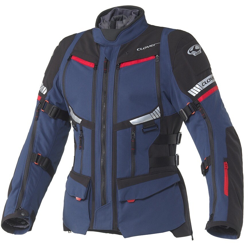 Veste moto femme Clover GTS 5 WP LADY bleu marine et noir
