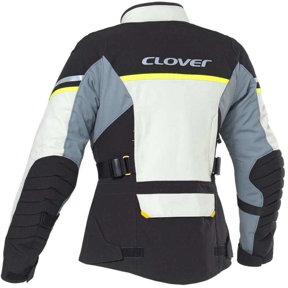 Veste moto femme Clover SAVANA 4 WP LADY Gris Jaune