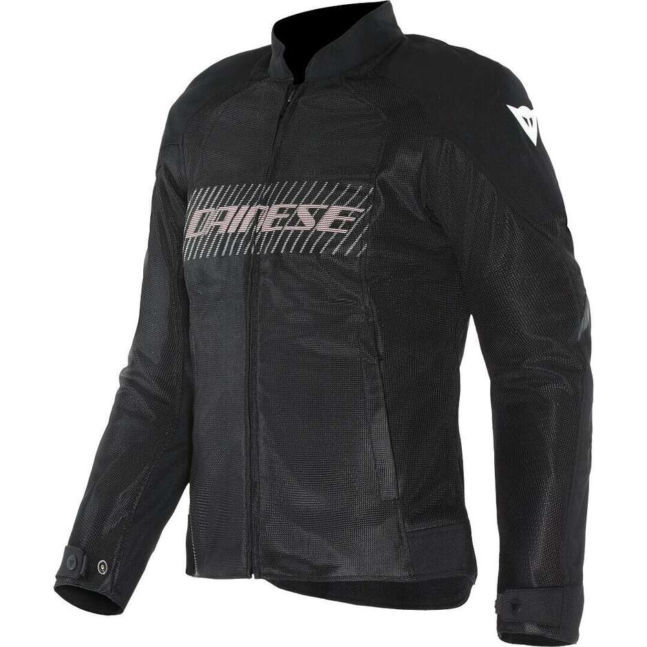 Veste moto femme Dainese HEROSPHERE AIR TEX WMN Noir Blanc Pêche