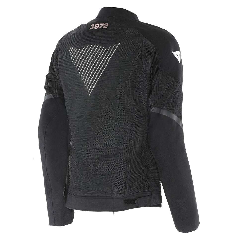 Veste moto femme Dainese HEROSPHERE AIR TEX WMN Noir Blanc Pêche