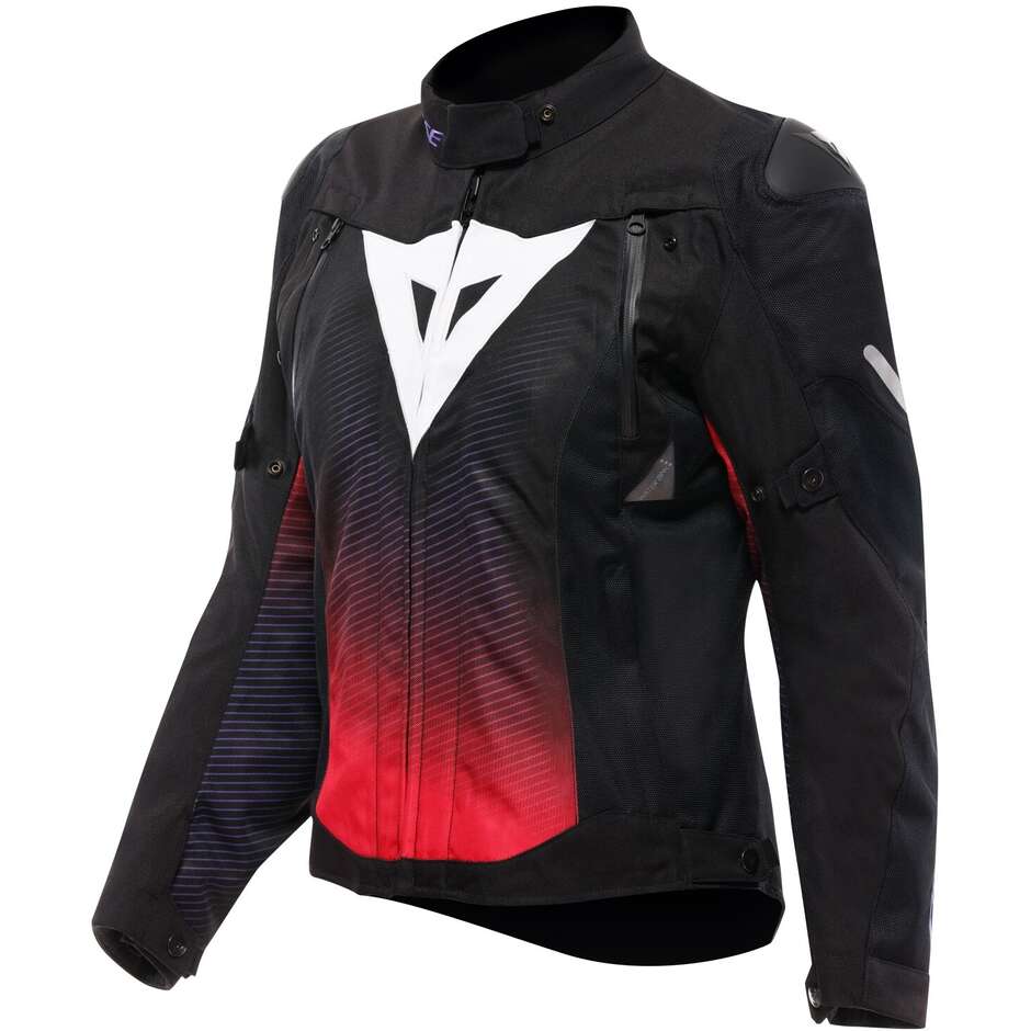 Veste moto femme Dainese SUPER SPRINT D-DRY WMN Noir Fuchsia Blanc
