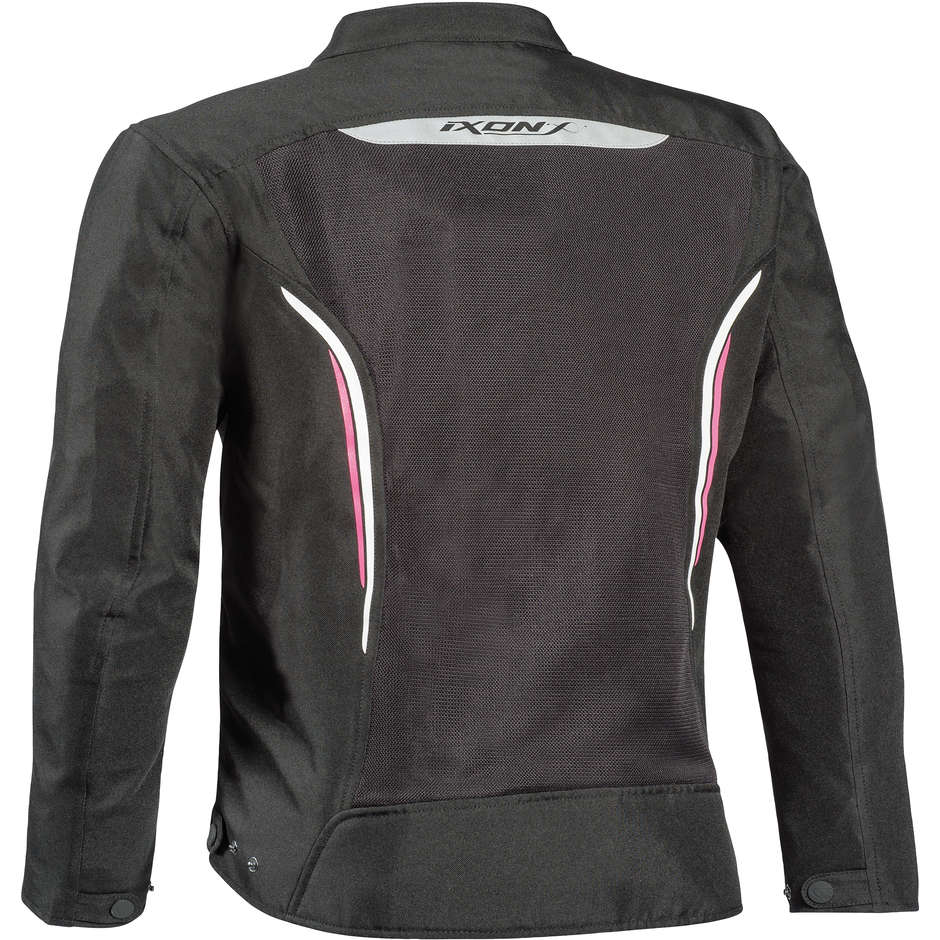 Veste Moto Femme En Tissu D'été Perforé Ixon COOL AIR Lady C-Sizing Noir Fuchsia