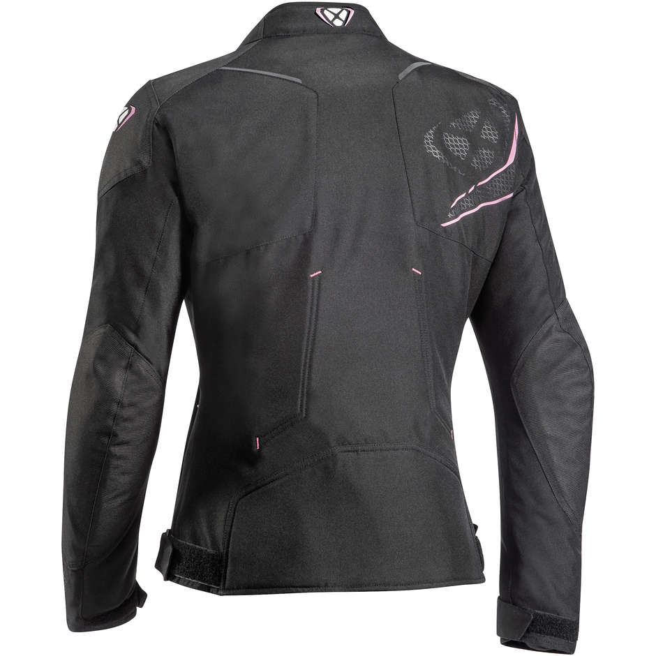 Veste moto femme en tissu sport Ixon LUTHOR Lady 2in1 noir rose