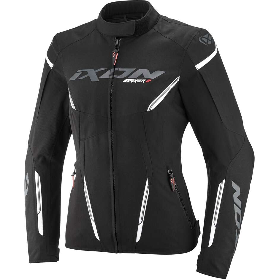 Veste moto femme Ixon STRIKER 2 LADY Noir Blanc