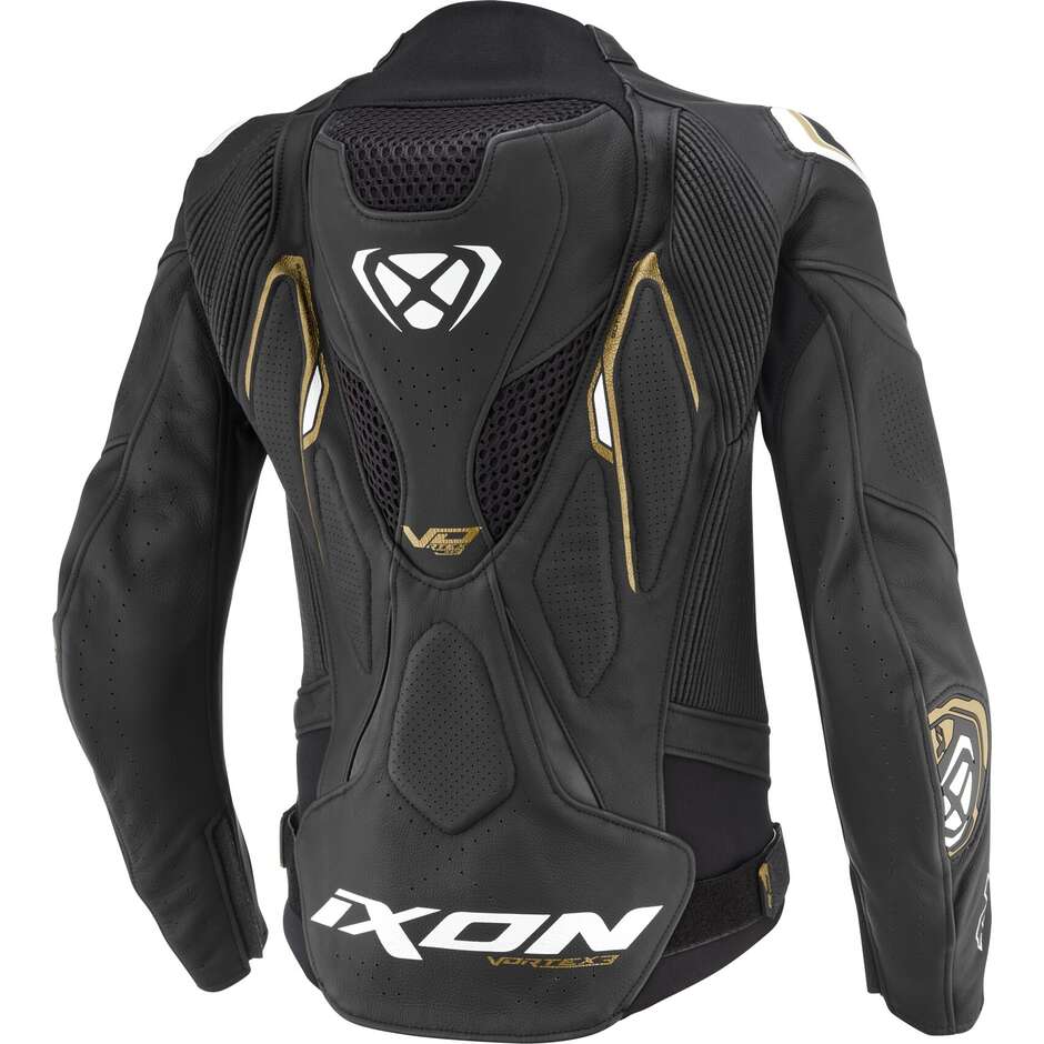 Veste moto femme Ixon VORTEX 3 JKT L Noir Blanc Or