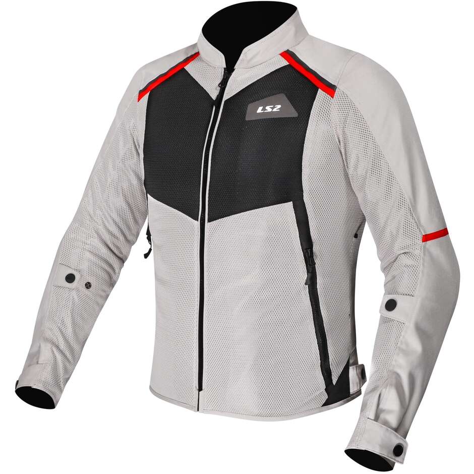 Veste moto femme LS2 BREEZE LADY Gris Noir Rouge