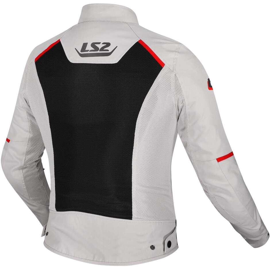 Veste moto femme LS2 BREEZE LADY Gris Noir Rouge