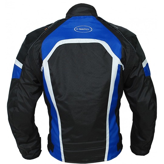 Veste moto Hero en tissu technique 4 saisons HR 895 noir bleu