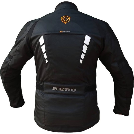 Veste moto Hero en tissu technique 4 saisons HR 898 noir amovible