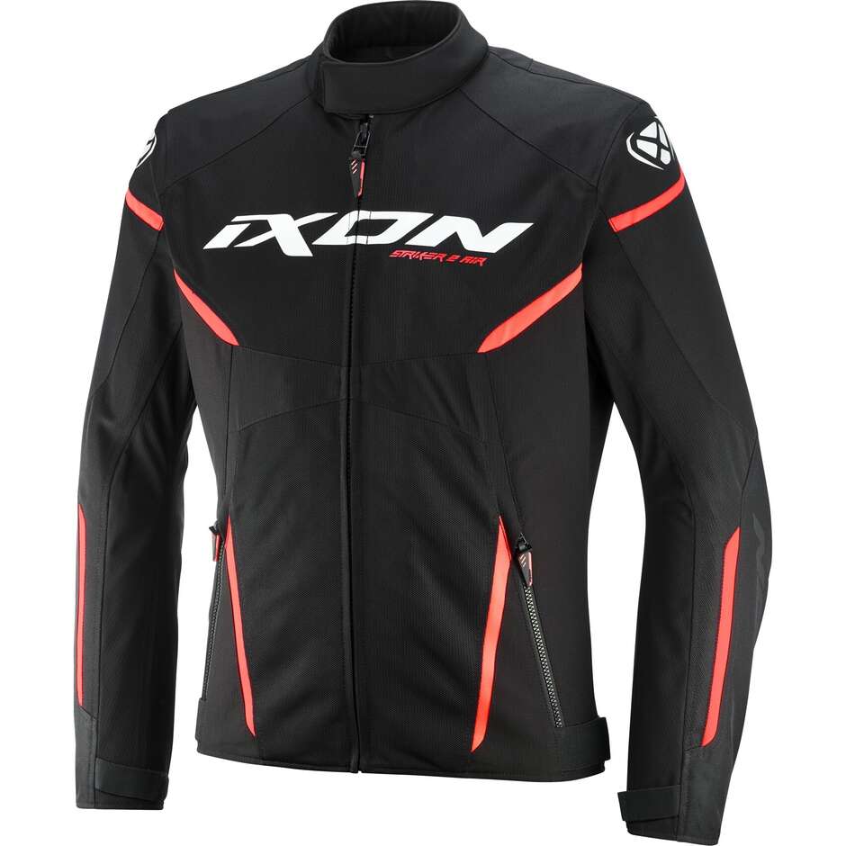 Veste moto Ixon STRIKER 2 AIR WP Noir Blanc Rouge