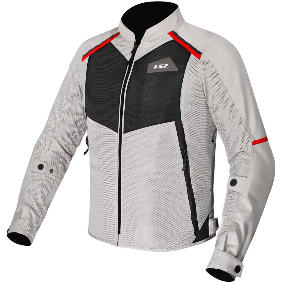 Veste moto LS2 BREEZE MAN Gris Noir Rouge