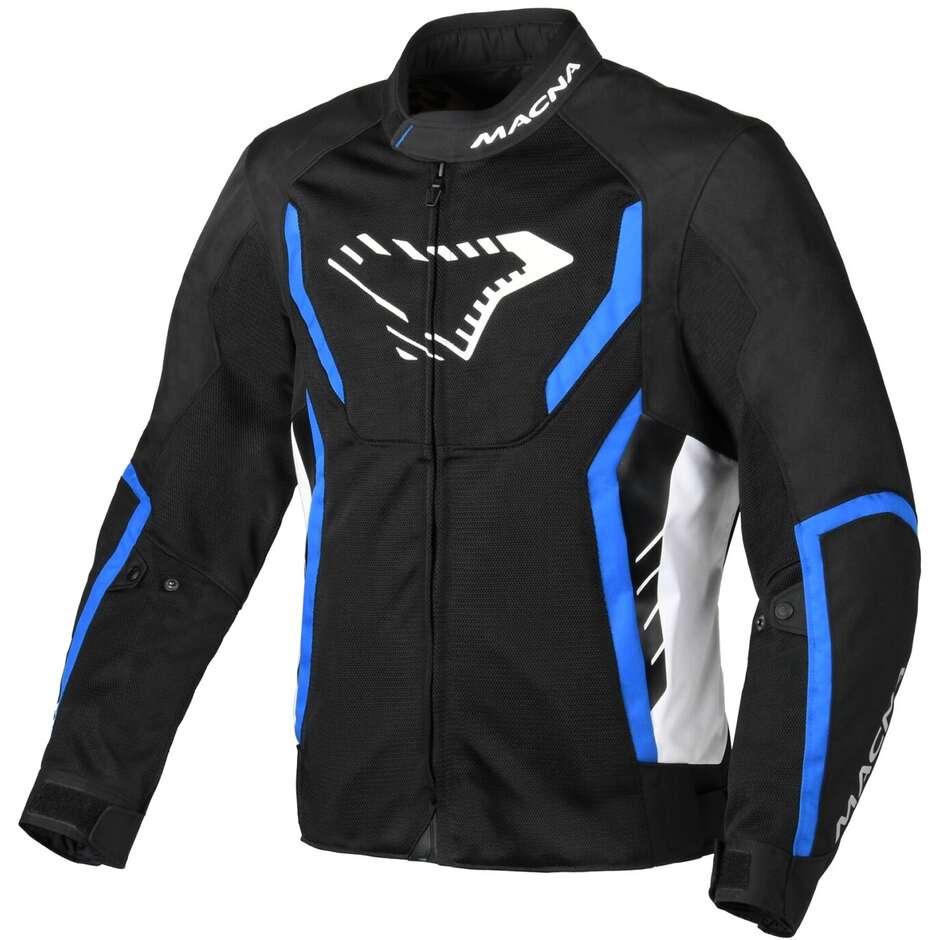Veste moto Macna Grisco Softshell noir blanc bleu