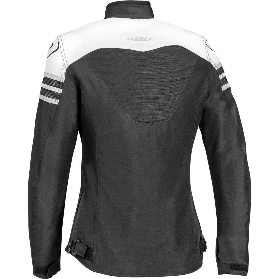 Veste moto pour femme en tissu Ixon ILANA 3in1 noir blanc gris