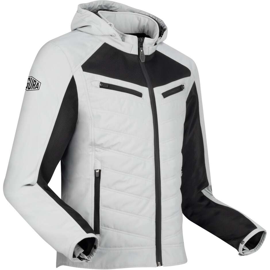 Veste moto Segura NATCHO VENTED gris clair blanc