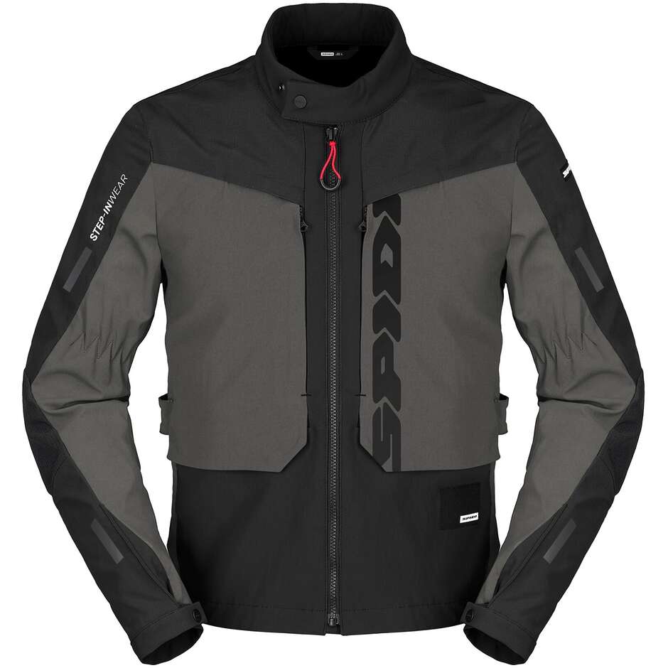 Veste moto Spidi TERRAN en tissu ardoise noire