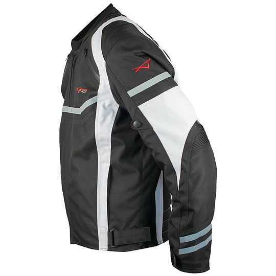 Veste moto tissu A-Pro Sport Mansel blanc / noir
