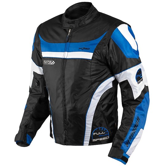 VIGOROUS Black Blue Fabric Motorcycle Jacket American-Pro Certified