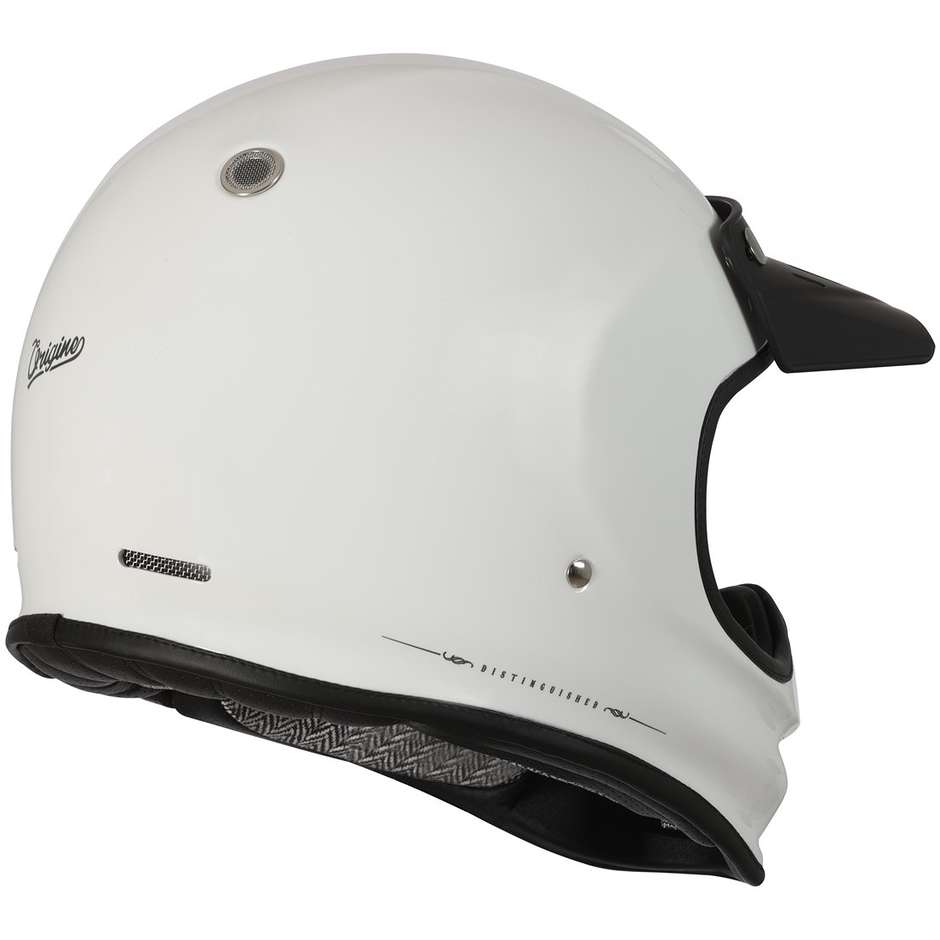 Vintage 70s Integral Motorcycle Helmet Origin VIRGO DISTINGUISHED Glossy White