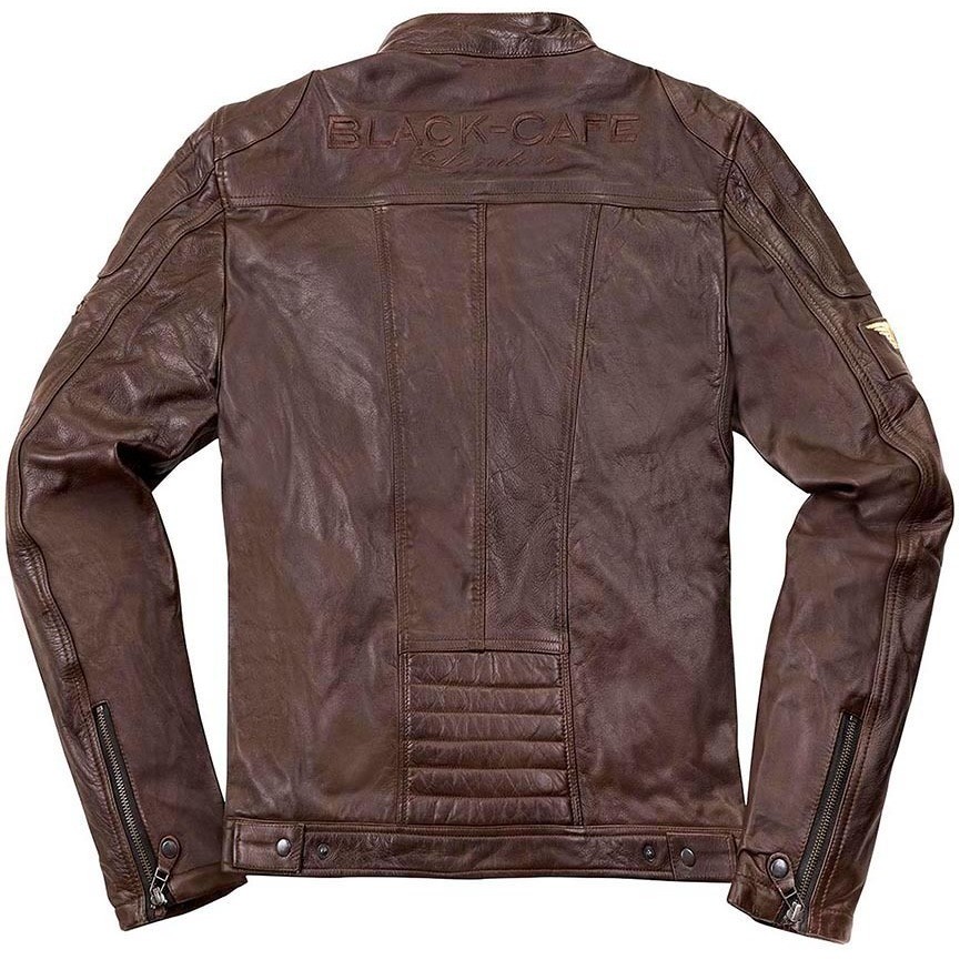Vintage Black Cafè London LJ10676 Brown Brown Leather Motorcycle Jacket